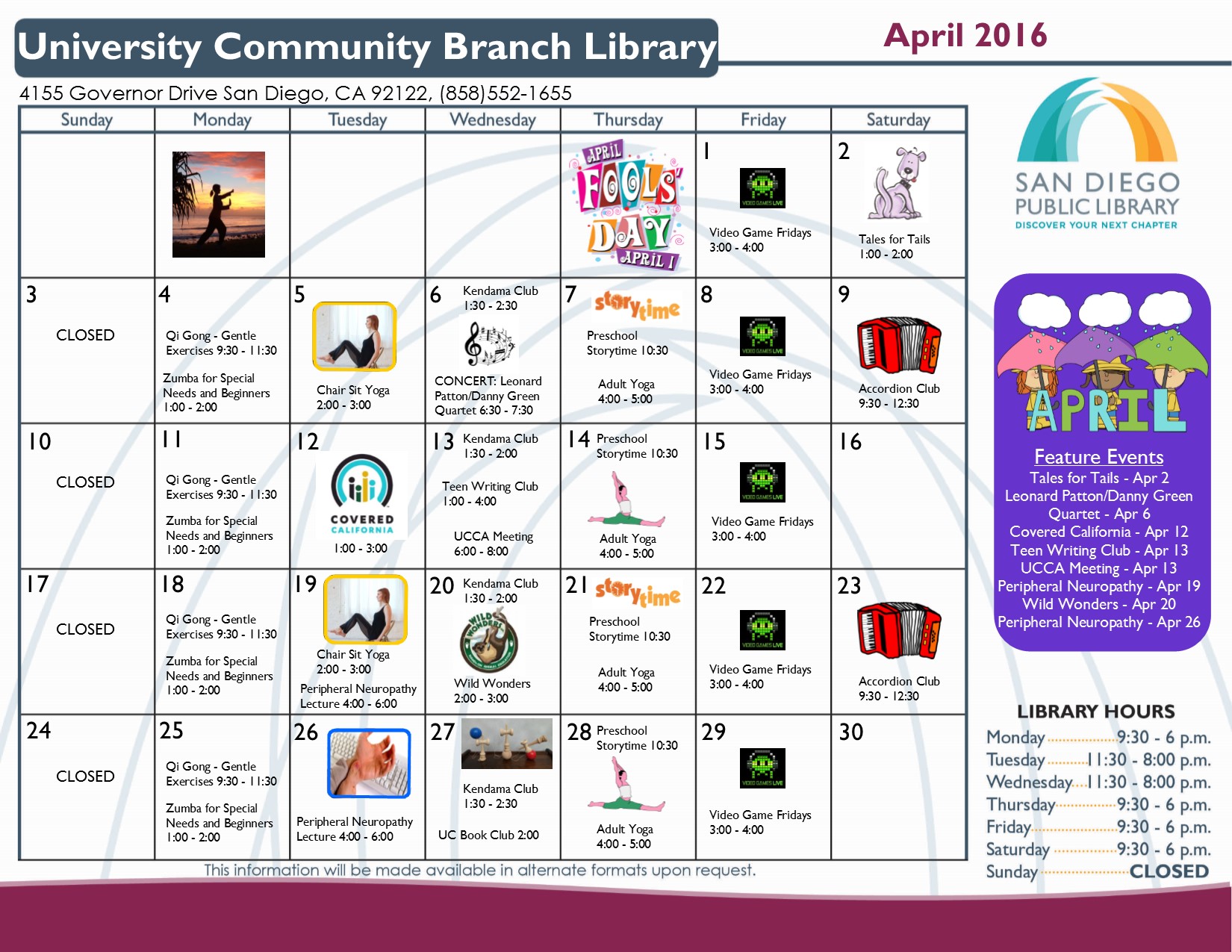 Community Branch Library on Governor April Highlights University City