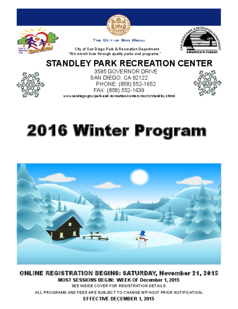 thumbnail of Standley Rec Center Winter Program