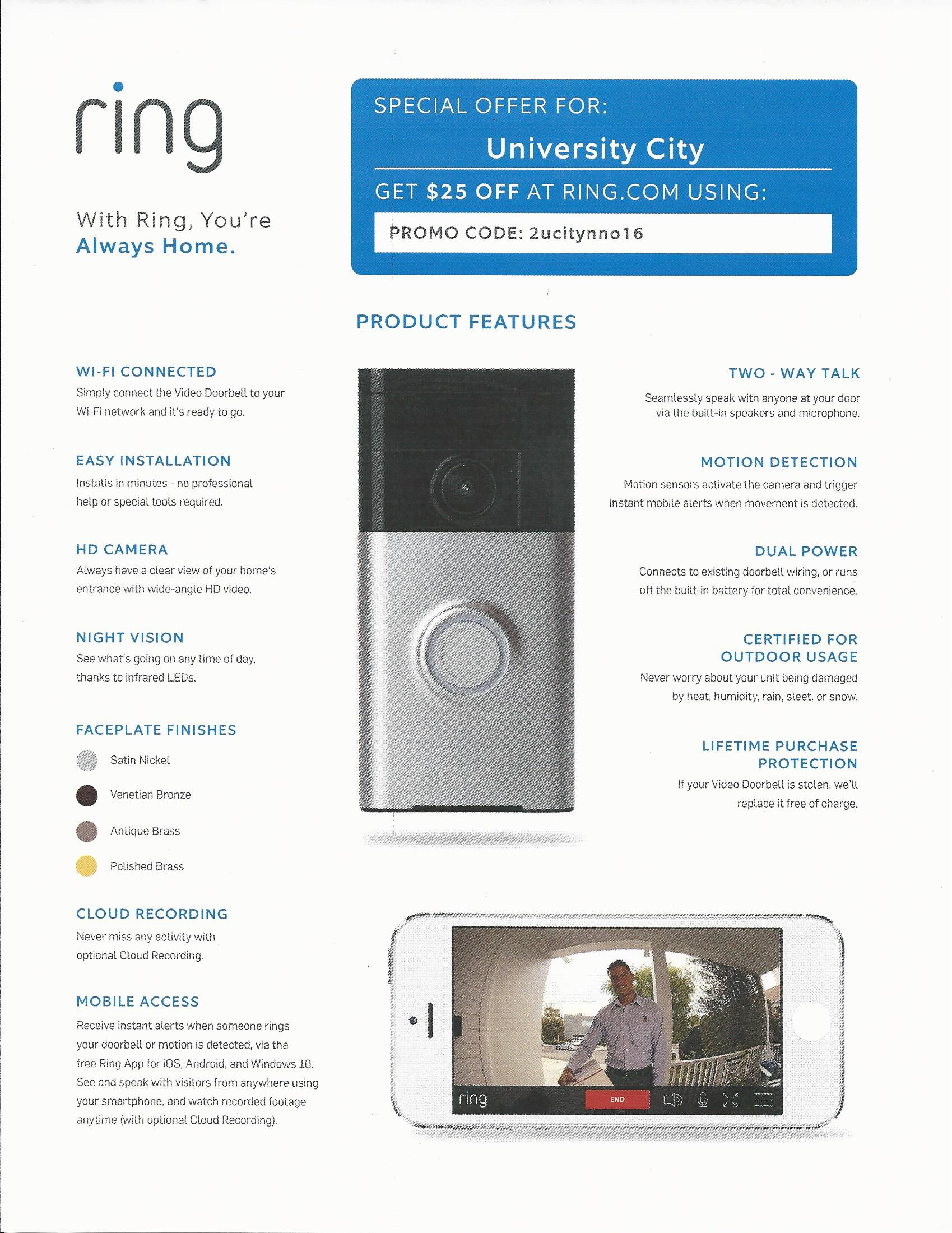 ring doorbell promotion