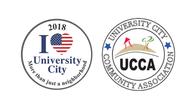 I Love University City with UCCA logo