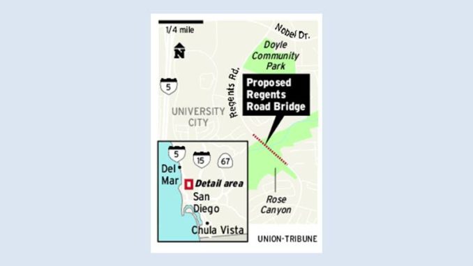 Regents Road Bridge - Union Tribune graphic