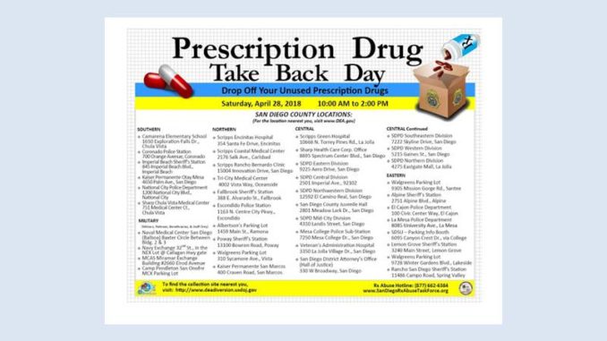Prescription Drug Take Back Day April 2018