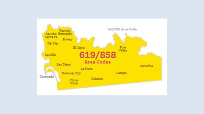 Dial 1 + Area Code + Telephone Number in San Diego