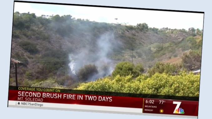 July 21 2nd brush fire in two days - Mt Soledad - NBC7SanDiego