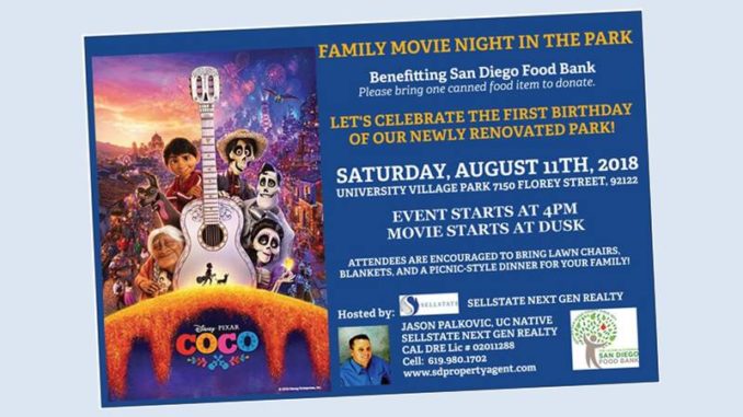 1st Birthday Tot Lot Movie Night August 11