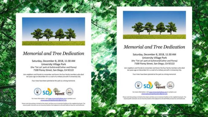 Memorial and Tree Dedication December 8 2018