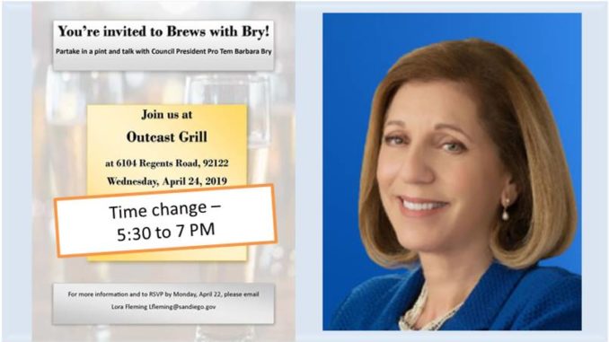 Brews with Bry April 24 2019 at Outcast Grill in University City - new time 530 to 7 PM
