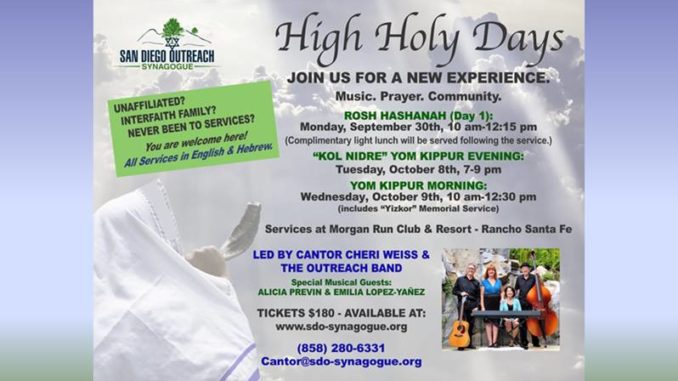 SD Outreach Synagogue High Holy Days 2019