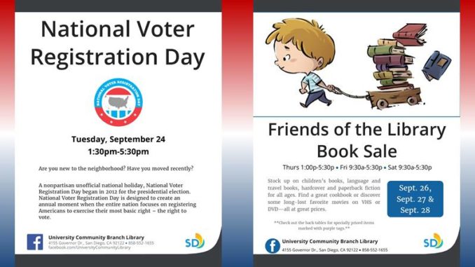 2019 National Voter Registration Day & Friends of Library Book Sale