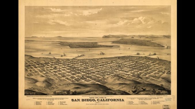 Bird's eye view of San Diego, California 1876, Library of Congress
