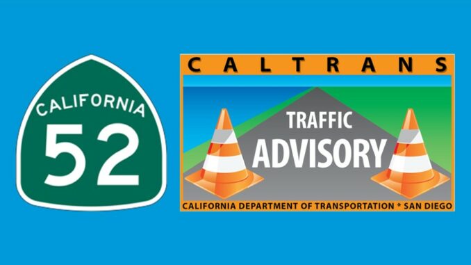 CalTrans Traffic Alert SR52