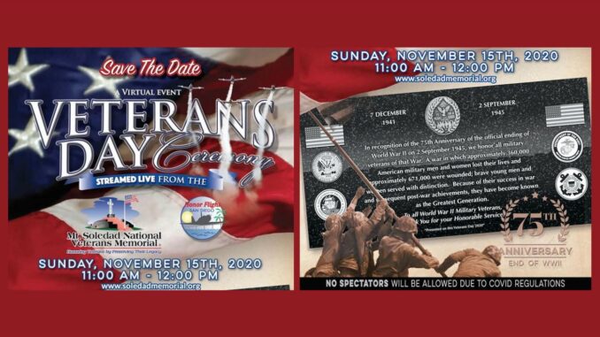 Mt Soledad Veterans Day Ceremony November 15 2020