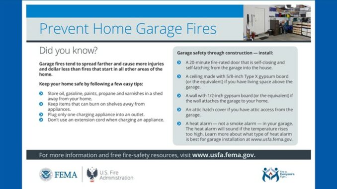 Prevent Home Garage Fires - US Fire Administration