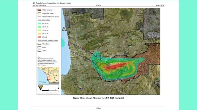 MCAS Miramar Community Noise Equivalent Level Footprint