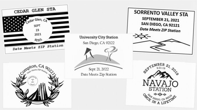 Date Meets Zip - Sample Postmarks Illustrations