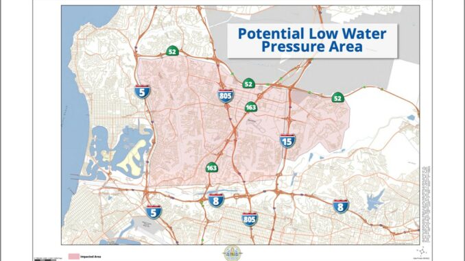 Water Main Break - Low Water Pressure Impact Areas - August 8 2022