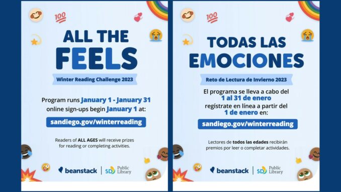 SDPL All the Feels Winter Reading Program 2023