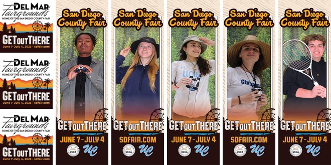 San Diego County Fair 2023; Isaac Ojutomori - Film Art - 12th Grade; Alexia Merlene-Gregg - Water Polo - 12th Grade; Pohainani Basso - Basketball/Bio-Med - 12th Grade; Yasmin Merkel - Beach Volleyball/ASB - 12th Grade; Alejandro Alvarez - Yearbook - 12th Grade