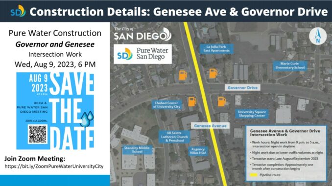 Pure Water - Genesee - Governor intersection work - Zoom - Aug 9 2023 6 PM